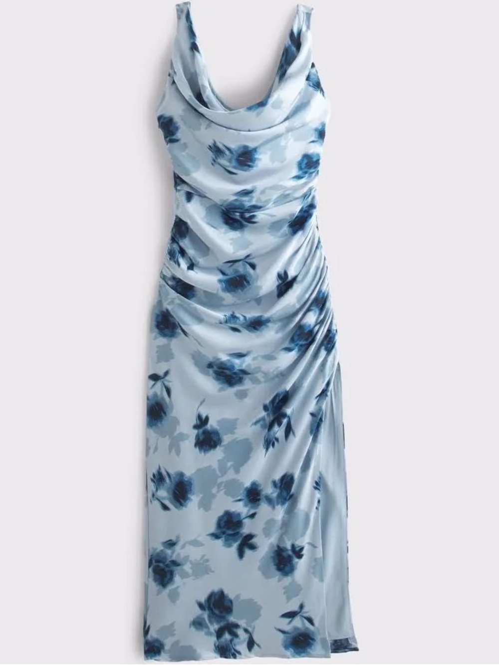 Abercrombie & Fitch Light Blue Floral Cowl Maxi Dress